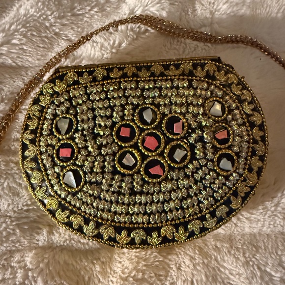 RAMLA Pink Beverly Hills Handmade Mosaic Moroccon Clutch Crossbody Bag $250 - Picture 6 of 12